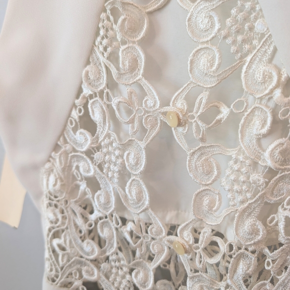 Vintage Joseph Ribkoff Cream Lace Midi Dress - Picture 7 of 13